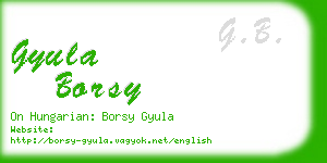 gyula borsy business card